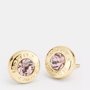 Coach Gold and Pink Stud Earrings